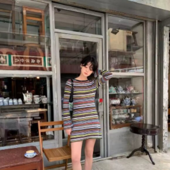 Reformation Cashmere Striped Dress - Picture 1 of 15